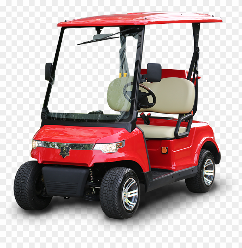 Golf Buggies Red Cart Corner Front View PNG Image With Transparent Background