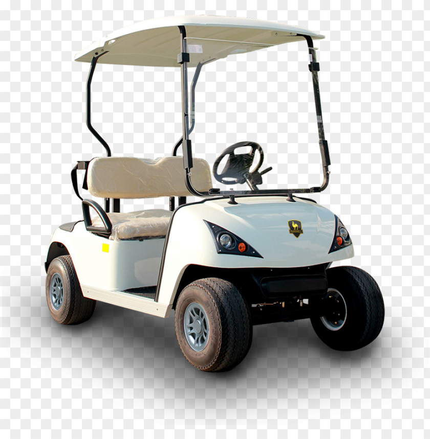Golf Buggies White Cart Corner Front View PNG Image With Transparent Background