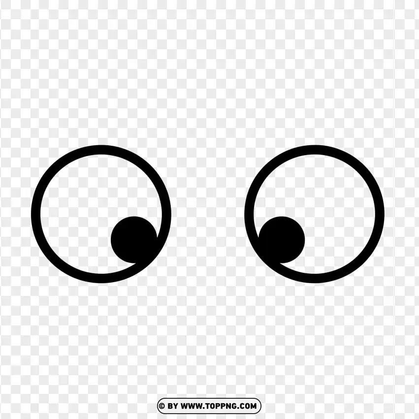 Cartoon Google Eyes With Large Pupils PNG Transparent Background