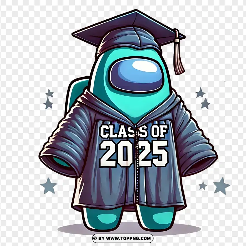 Graduation Among Us Class 2025 PNG Transparent Background