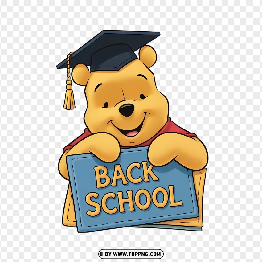 Graduation Cap Pooh In Chibi Style PNG Transparent Background