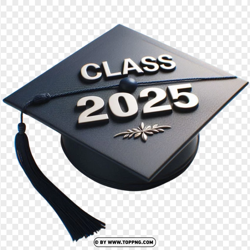 Graduation Cap With Class Of 2025 Emblem PNG Transparent Background