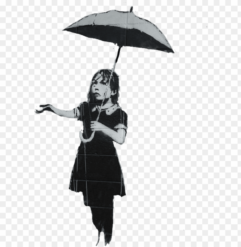 Graffiti Banksy Rain Umbrella Girl Freetoedit Emeril S New Orleans Png Image With Transparent Background Toppng - blonde anime girl in the rain roblox