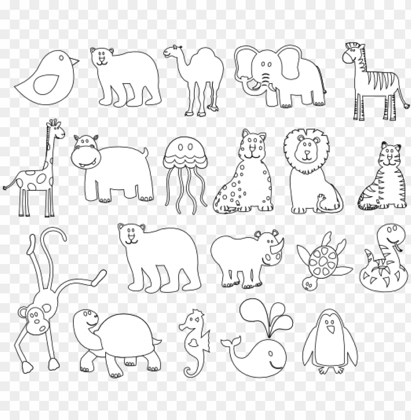 graphics of animals black and white PNG image with transparent background |  TOPpng