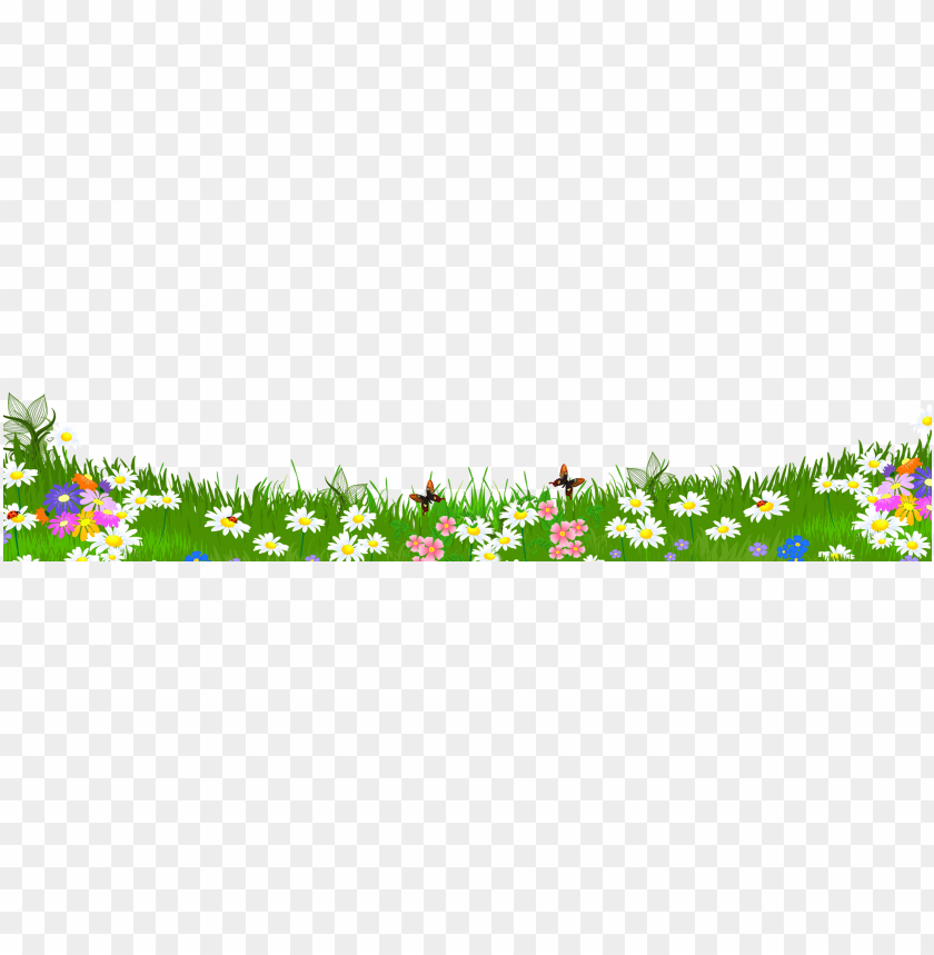 grass with flowers clipart