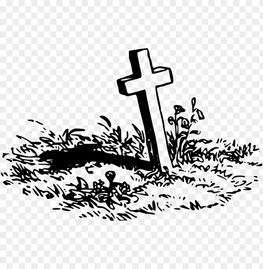 miscellaneous, graveyard, grave with a cross, 