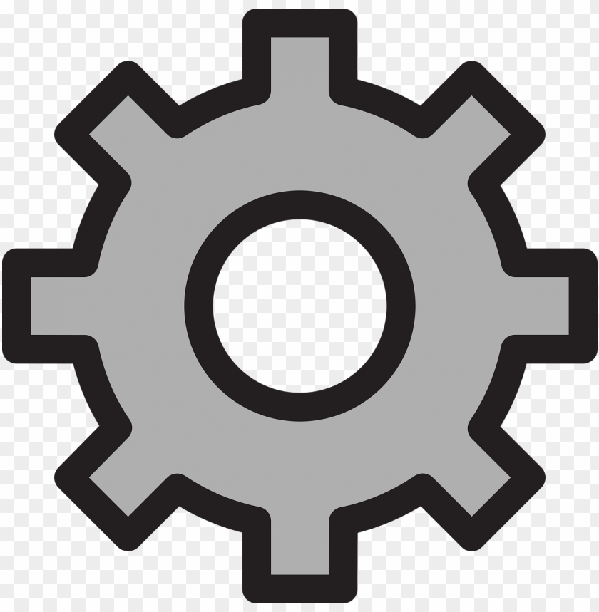 Gray Vector Gear Settings Options Icon PNG Image With Transparent Background