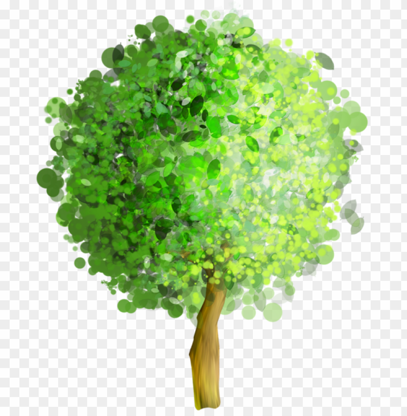 PNG image of green art tree with a clear background - Image ID 47672