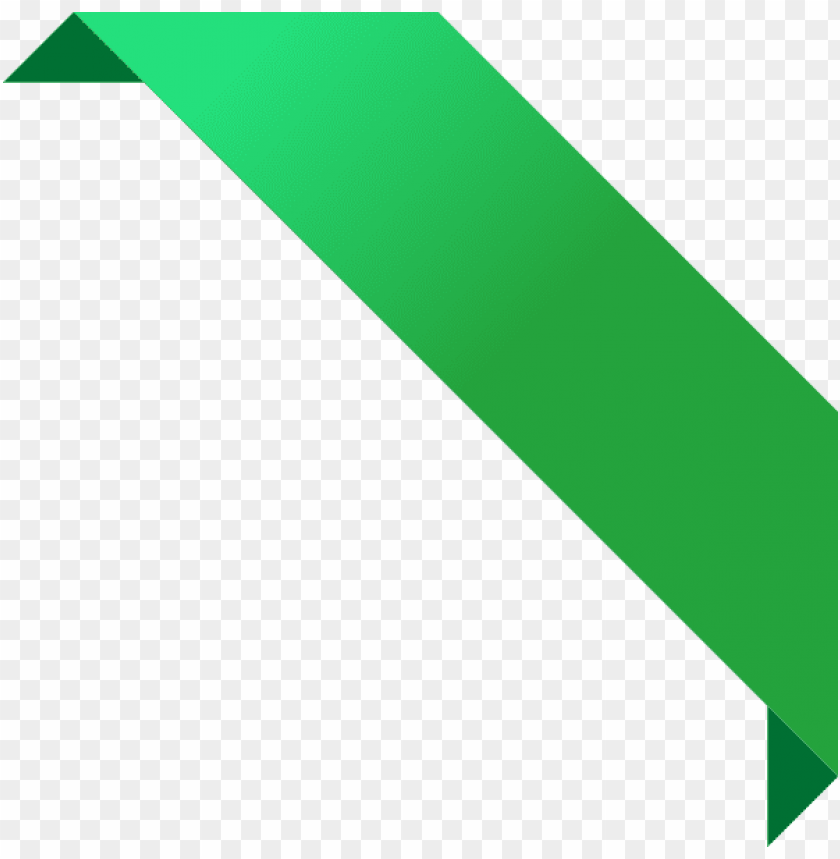 green corner banner PNG transparent with Clear Background ID 90079