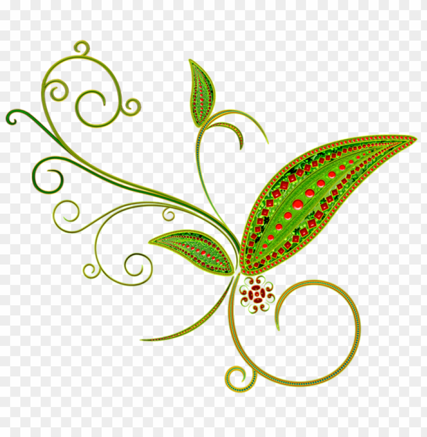 green deco flower ornament