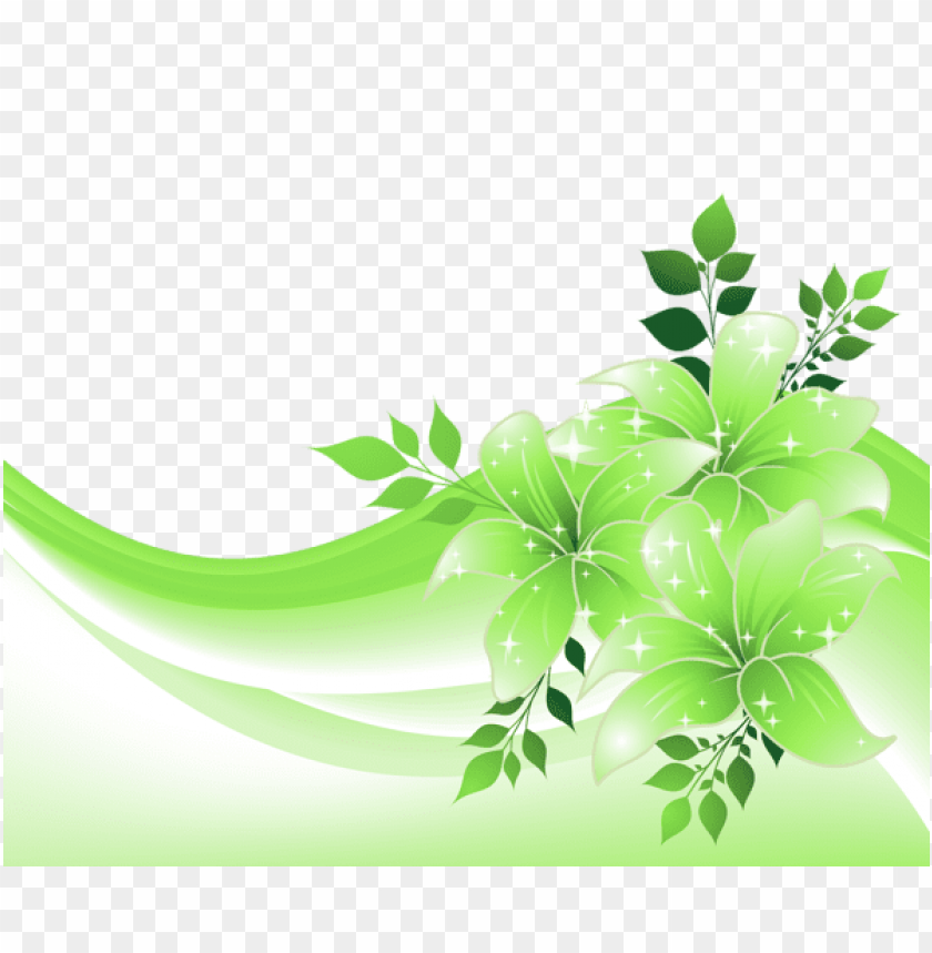 green decoration with flowers