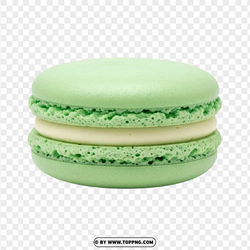 Green Dessert Macaron With Creamy PNG Transparent Background