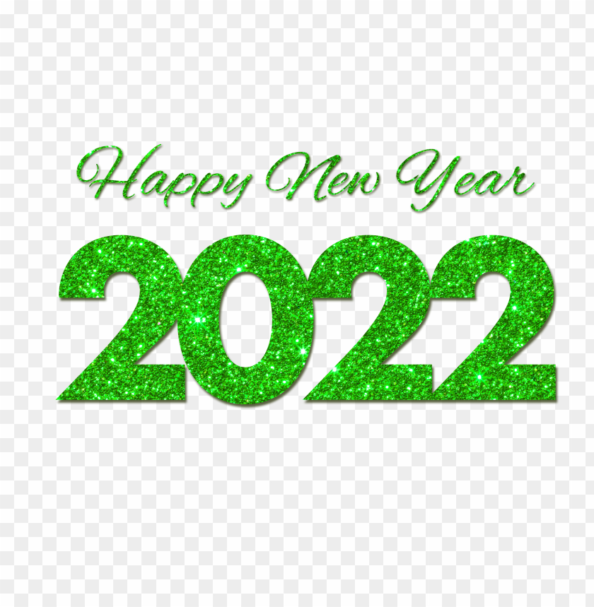 free PNG green glitter happy new year 2022 free PNG image with transparent background PNG images transparent