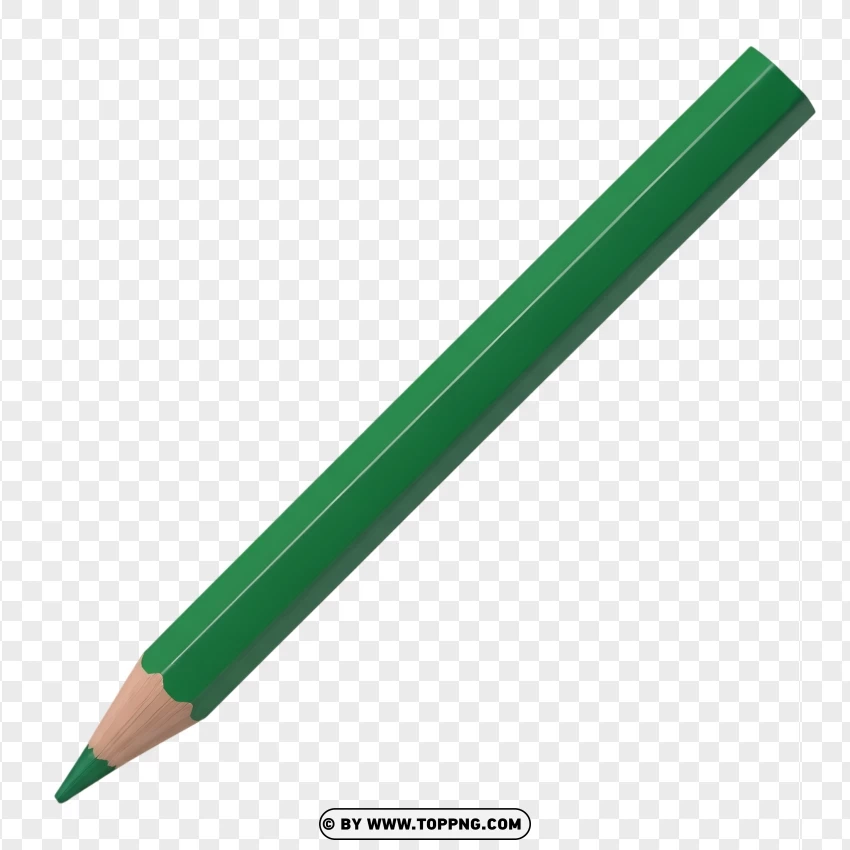 Green Graphite Pencil For Drawing And Writing PNG Transparent Background
