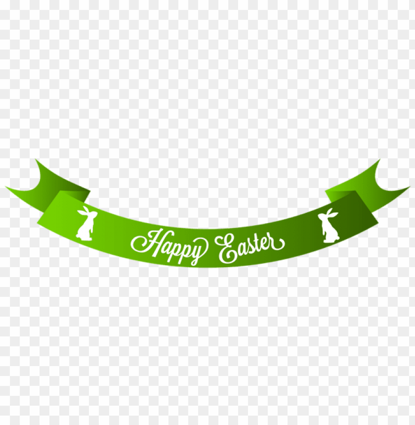 green happy easter banner png images background -  image ID is 50928