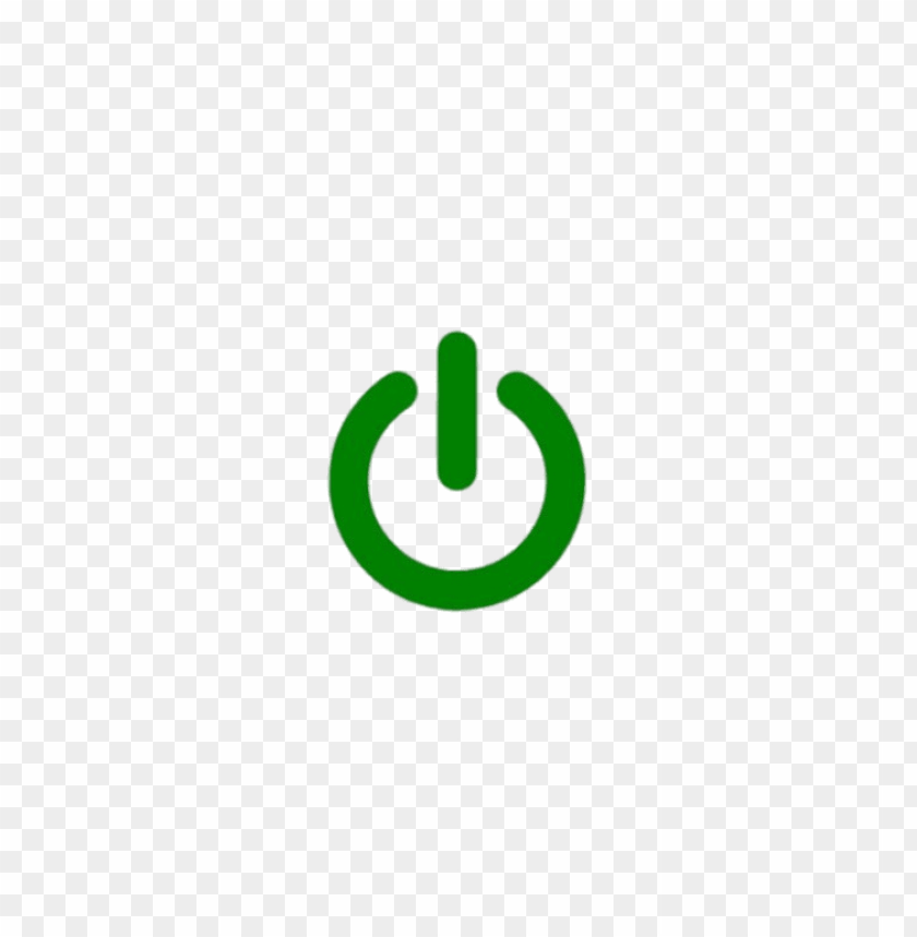 Clear green power button PNG Image Background ID 70568