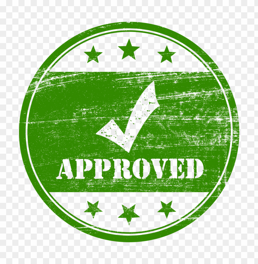 Green Round Approved Stamp With Check Icon PNG Image With Transparent Background
