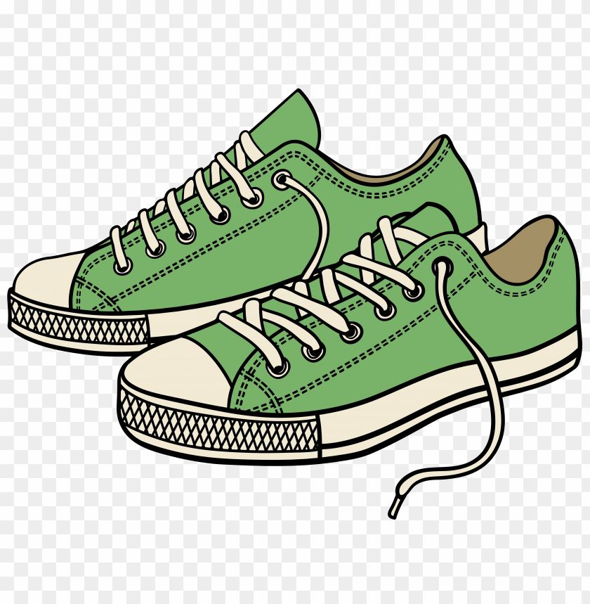 green, sneakers