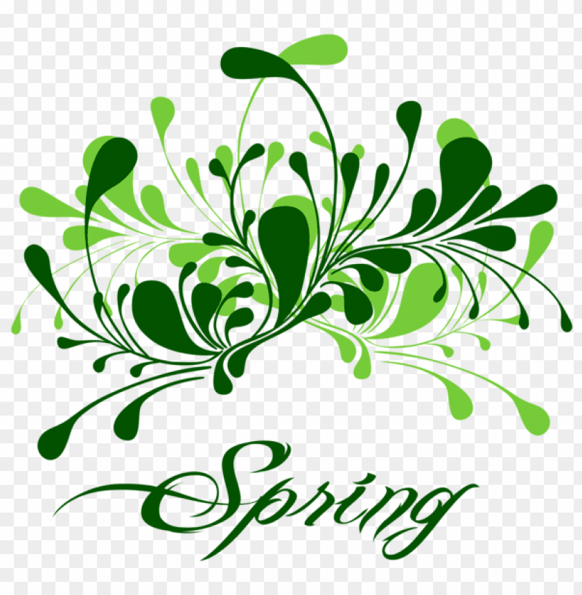 PNG image of green spring decor with a clear background - Image ID 47319