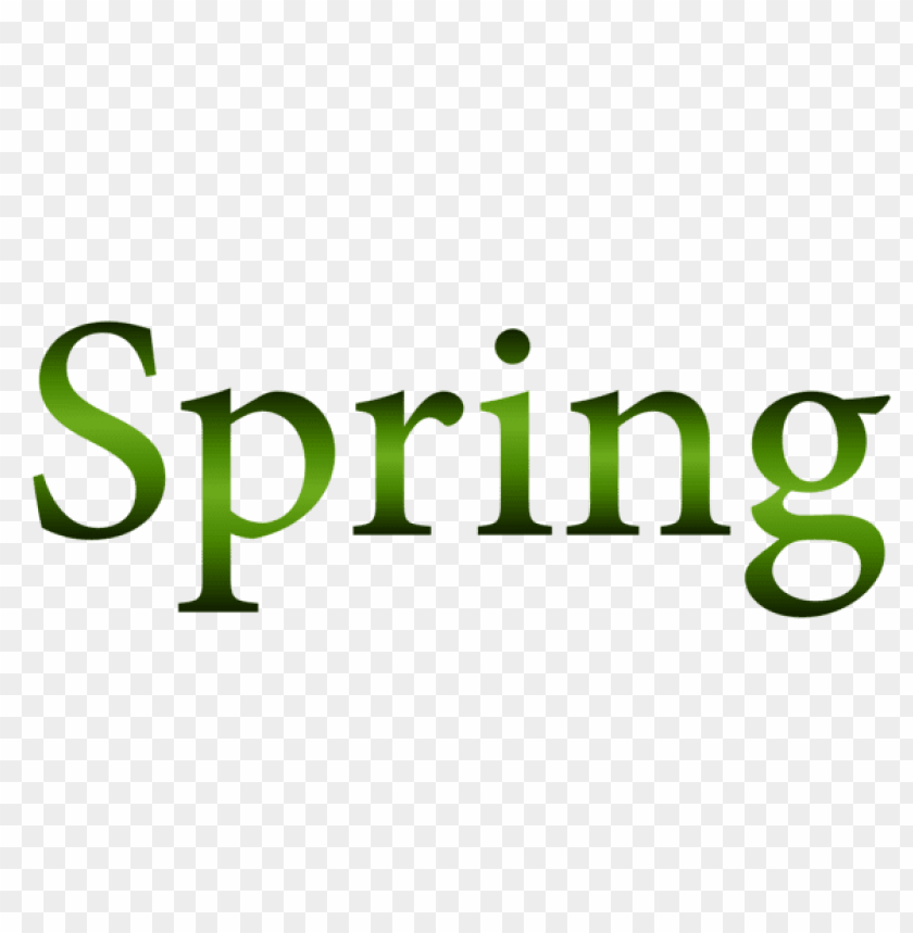 PNG image of green spring text with a clear background - Image ID 47311