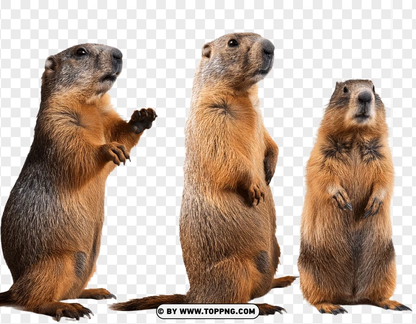 Single Groundhog In Sitting Pose PNG Transparent Background