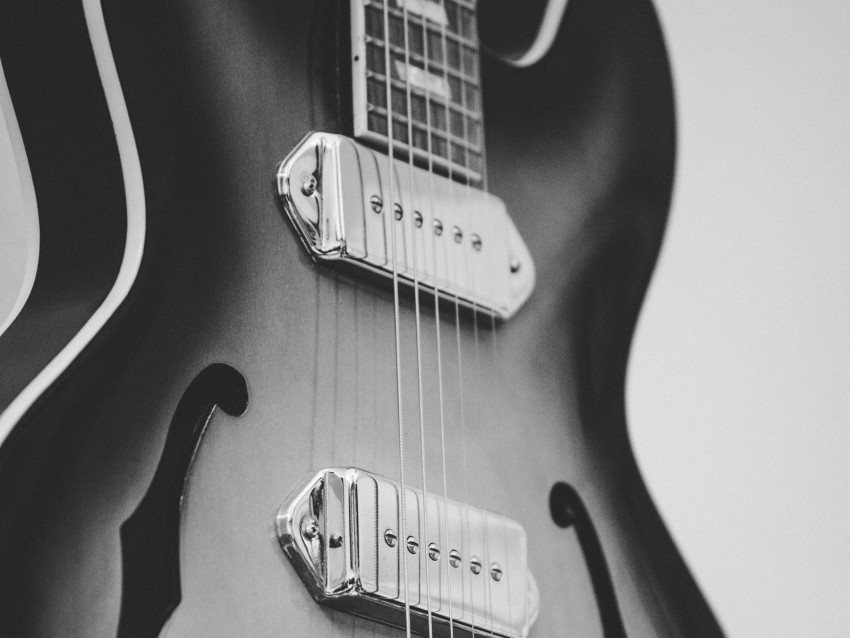Guitar, Bw, Electric Guitar, Strings Png - Free PNG Images