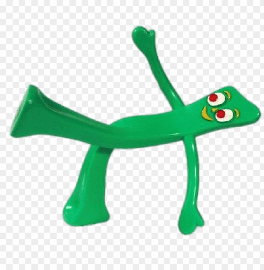 at the movies, cartoons, gumby, gumby holding one leg up, 