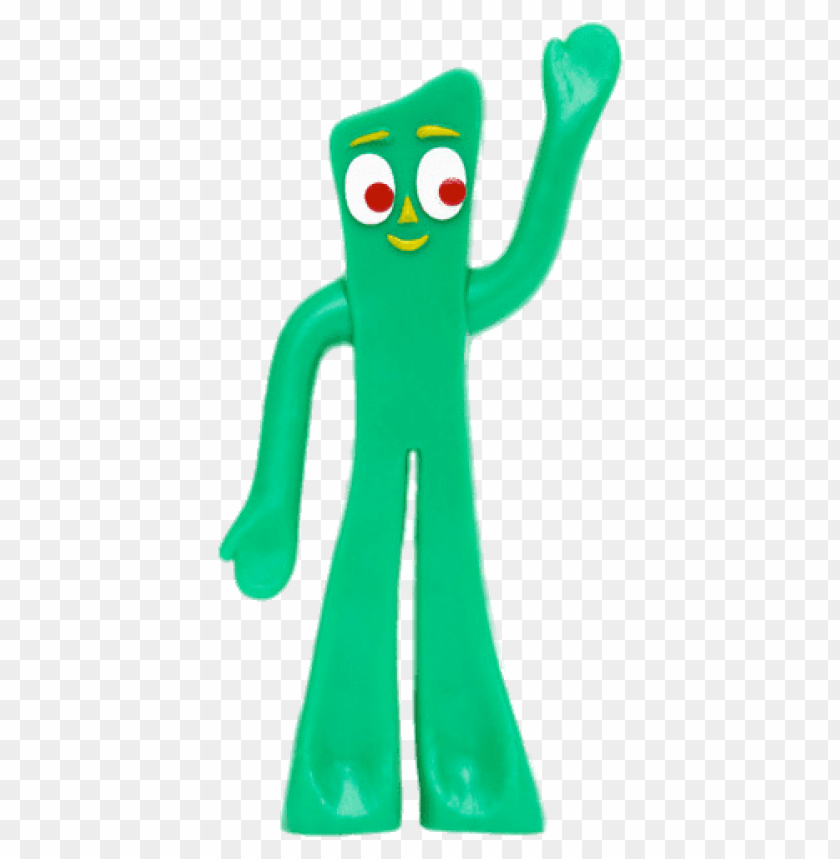 at the movies, cartoons, gumby, gumby holding up his hand, 