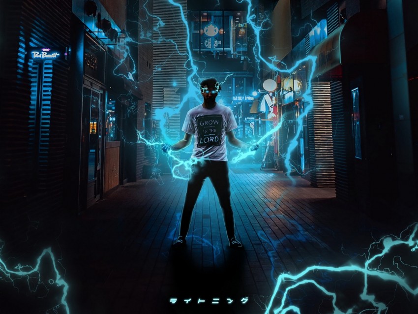 guy, lightning, electricity, voltage, superpower