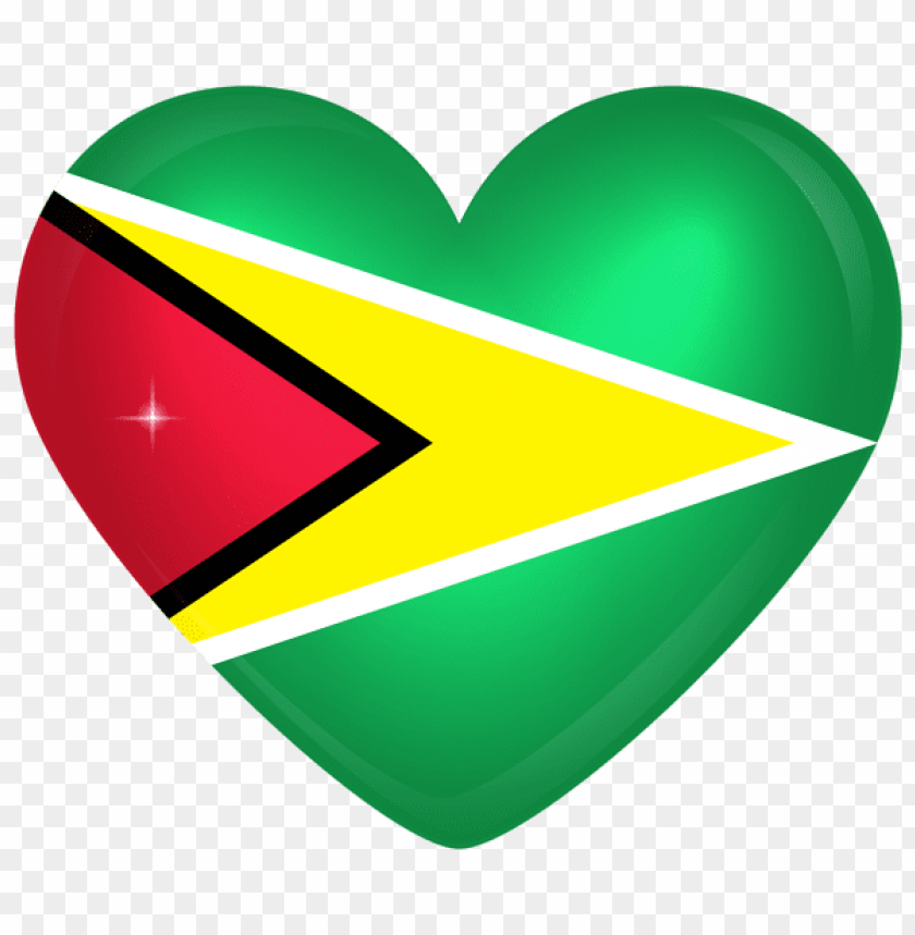guyana large heart flag clipart png photo - 61126