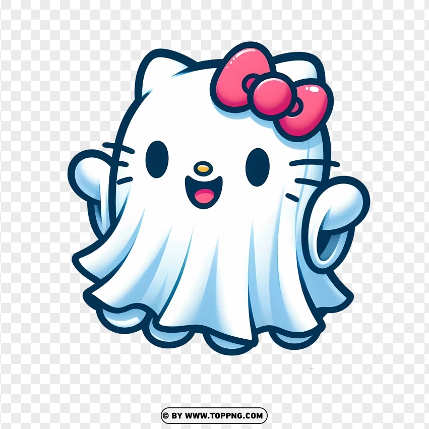 Halloween Hello Kitty Ghost Costume PNG Transparent Background