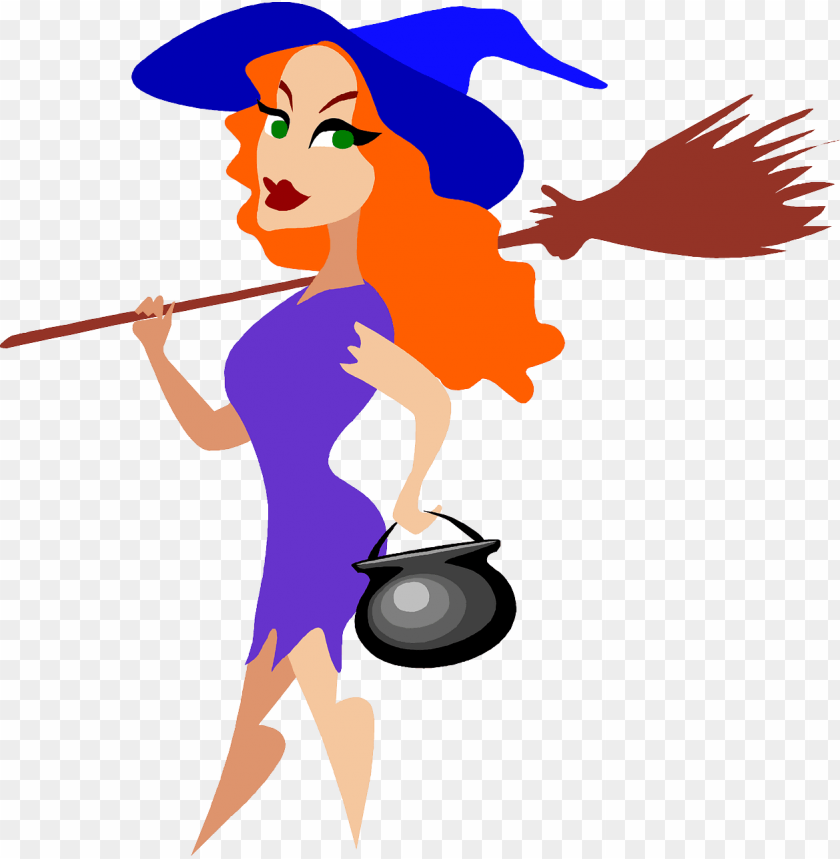 Transparent background PNG image of halloween witch - Image ID 27946