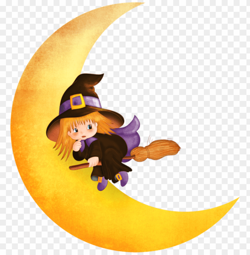 halloween witch on the moon png images background -  image ID is 56454