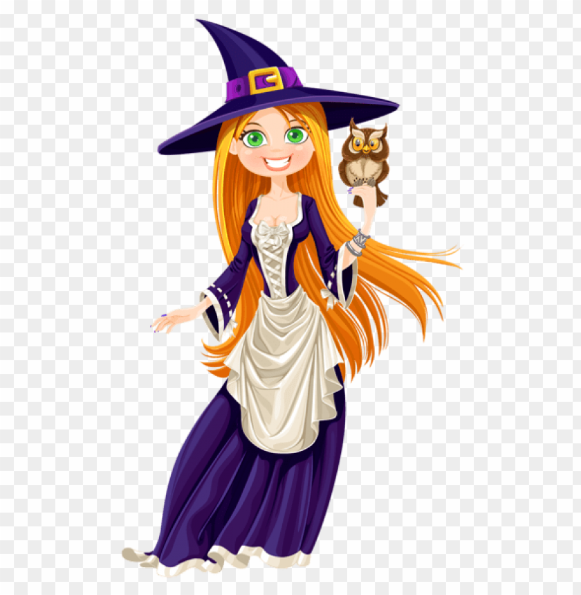 halloween witch with owl png images background -  image ID is 56477
