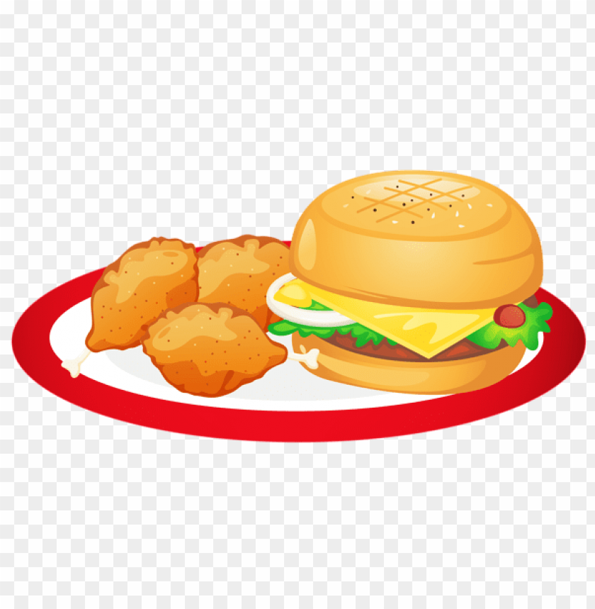 Download hamburger and chicken legs plate clipart png photo  @toppng.com