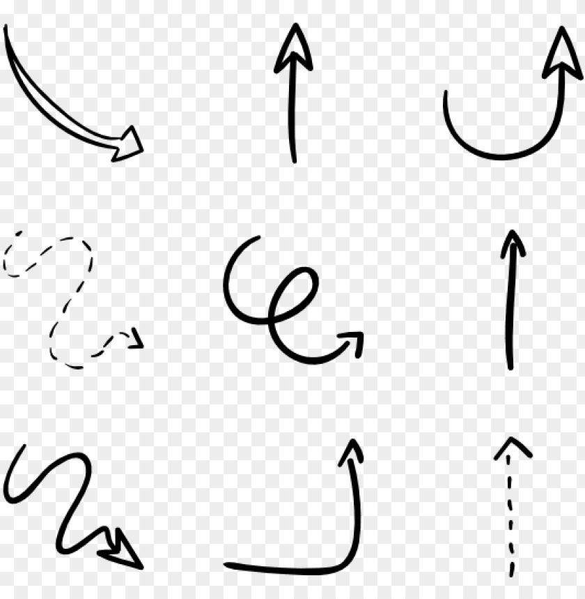 hand drawn arrow clipart free - arrow transparent calligraphy PNG image ...