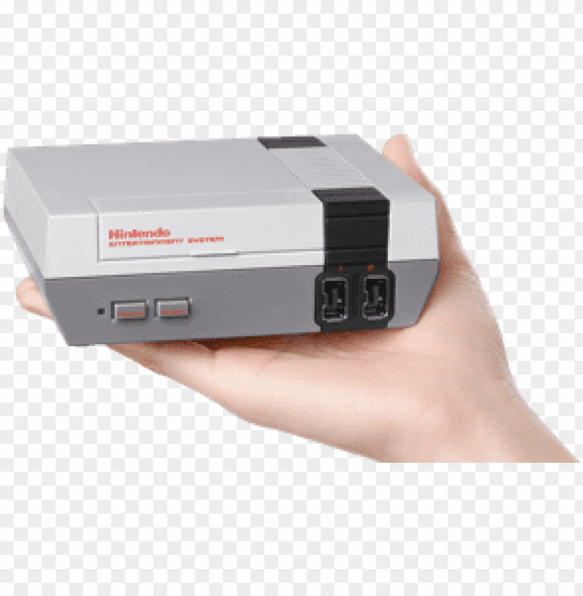 electronics, consoles, hand holding nes classic edition, 