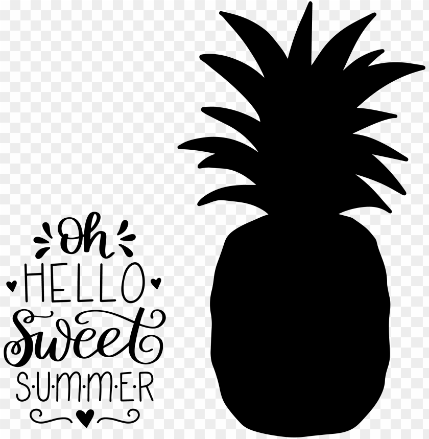 free PNG hand-lettered sweet summer pineapple free cut file - pineapple sv PNG image with transparent background PNG images transparent