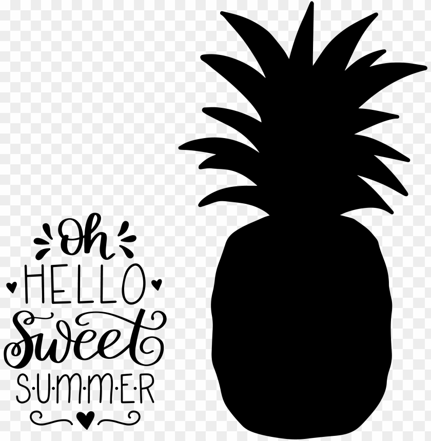 Hand-lettered Sweet Summer Pineapple Free Cut File - Pineapple Sv PNG Transparent Background