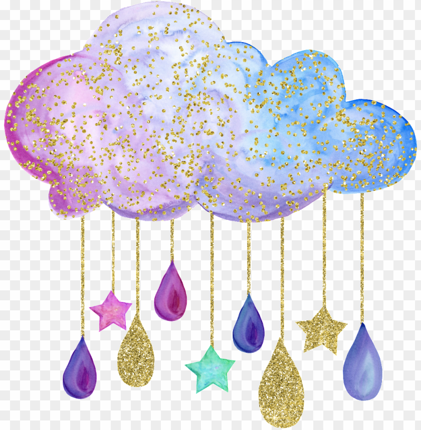Hand Painted A Colorful Cloud Png Transparent Baby Gender Reveal Invitation Clouds PNG Image With Transparent Background