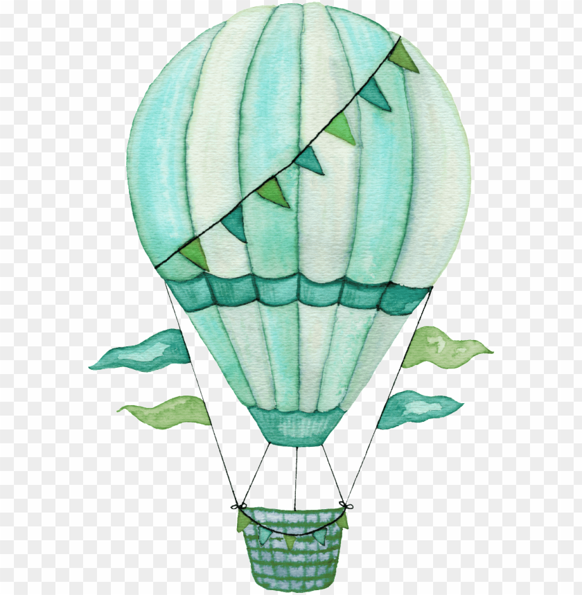 free PNG hand painted blue hot air balloon png transparent - hot air balloon watercolor transparent PNG image with transparent background PNG images transparent