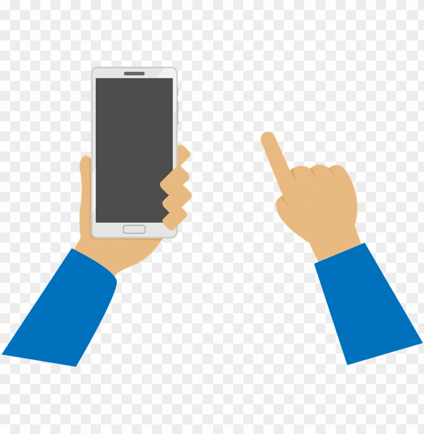 Hand With Phone Vector Png Image With Transparent Background Toppng