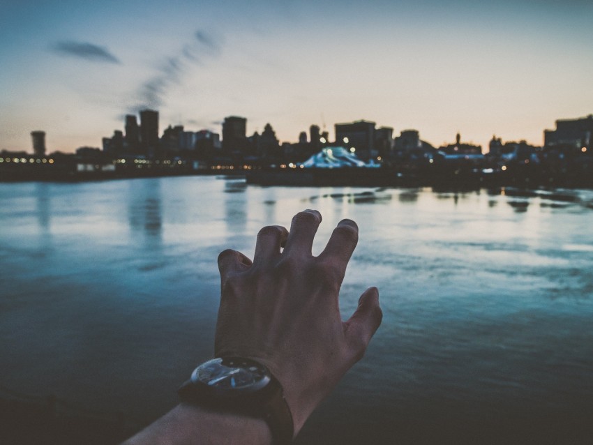 hand, wrist watch, night city