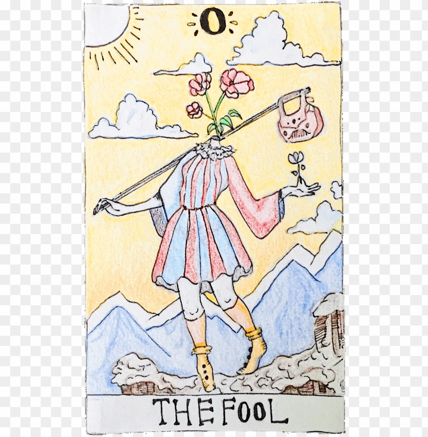 handmade personal design tarot card the fool cartoo PNG transparent with Clear Background ID 326568