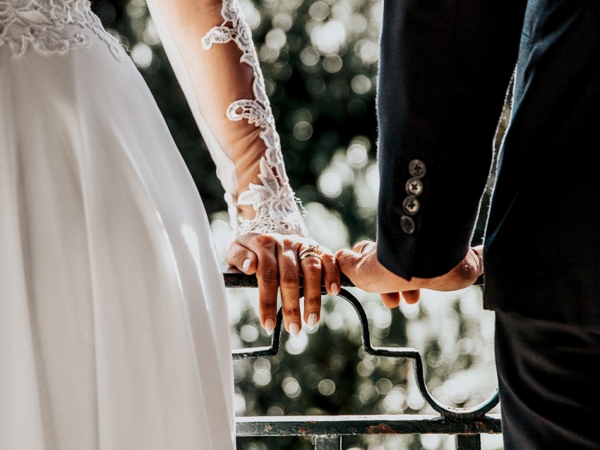 hands, wedding, love, groom, bride