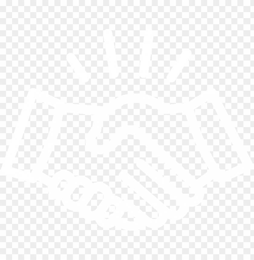 Handshake Shake Hands White Icon Free PNG Image With Transparent Background