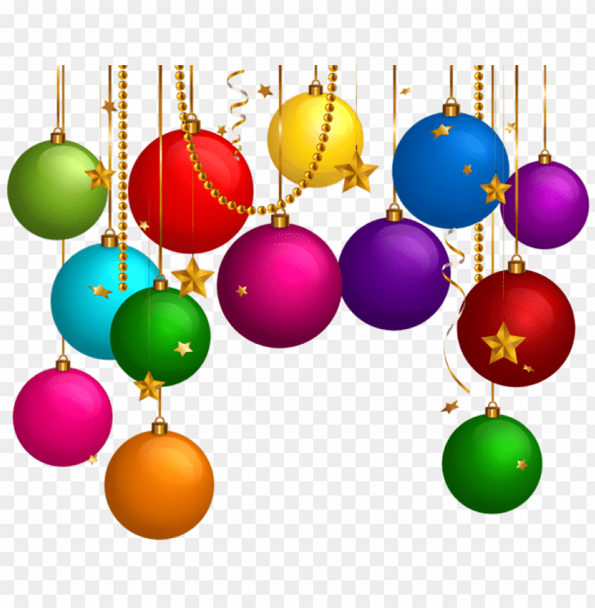 Hanging Christmas Balls Decor Png PNG Images