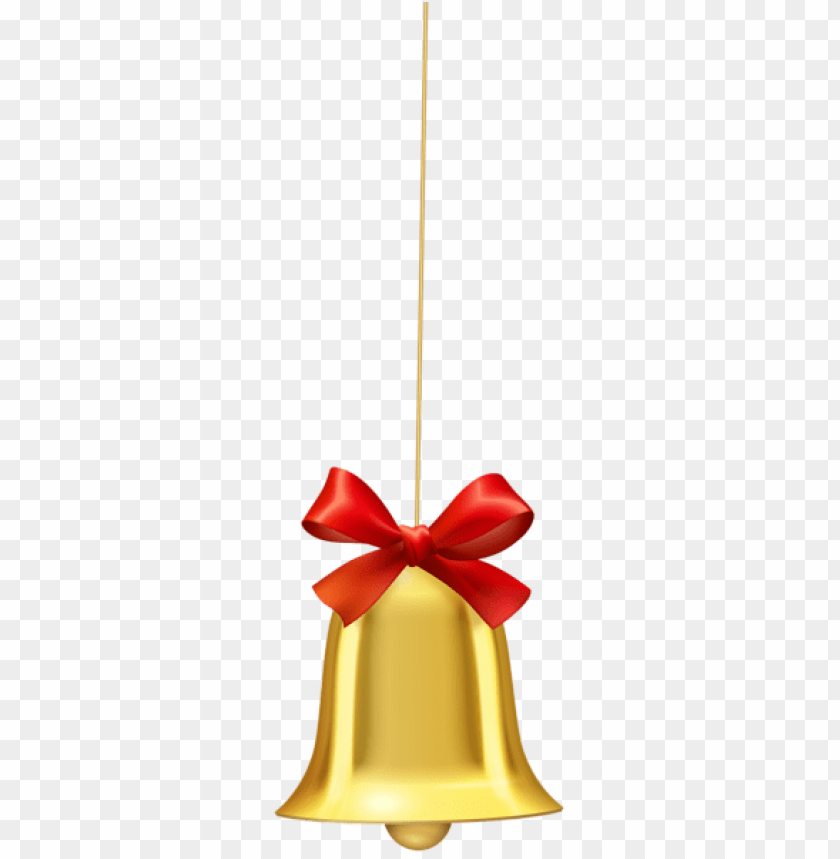 hanging christmas bell with red bow PNG Images 41157