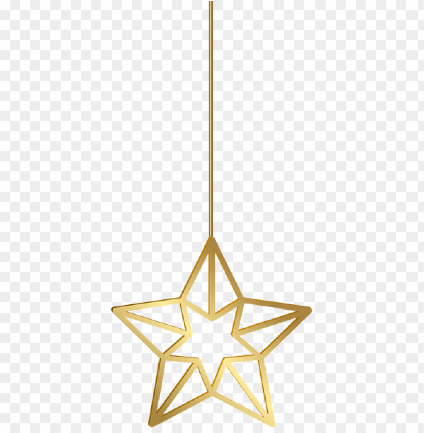 hanging star gold clipart png photo - 44620