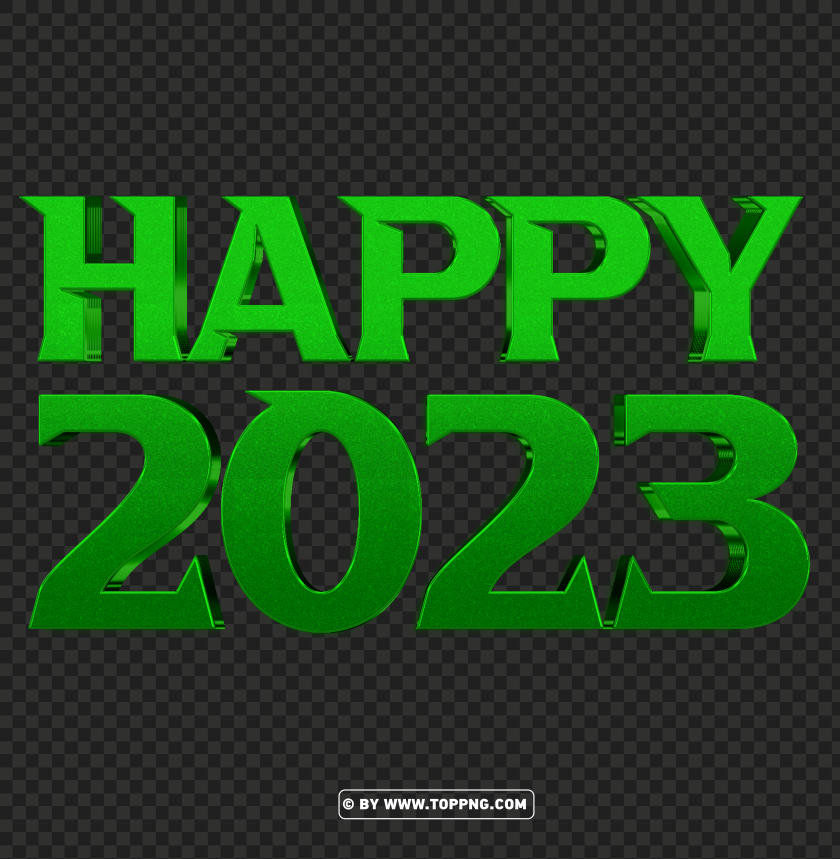 Happy 2023 Green 3d Style Png - Image ID 488151
